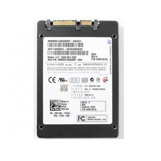 16GB Samsung, MLC 2.5, SATA II, SSD 16GB Samsung, MLC 2.5, SATA II, SSD