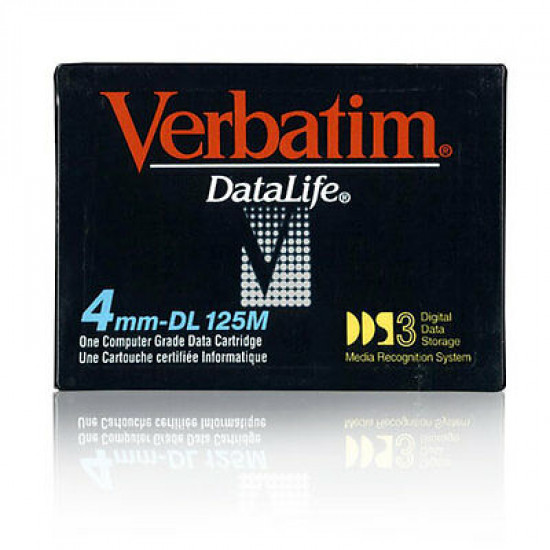 Verbatim DAT DDS-3, 4mm, DL 125m Data Cartridge, 12GB/24GB Verbatim DAT DDS-3, 4mm, DL 125m Data Cartridge, 12GB/24GB