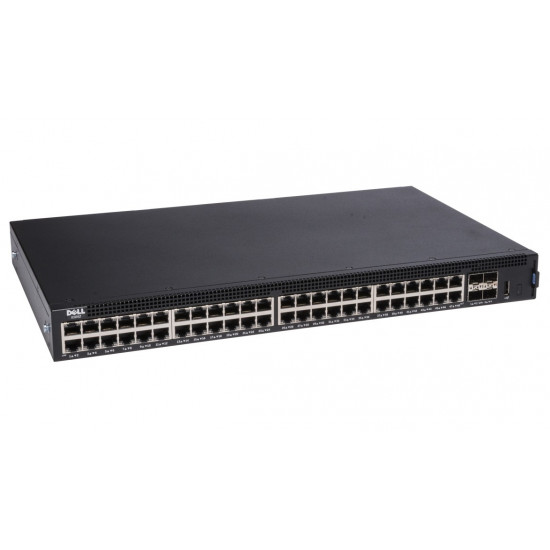 Dell X-Series X1052P 48-Port L2+ Gigabit Ethernet 10/100/1000Base-T, 4x 10Gb SFP+ PoE 1U Smart Managed Network Switch (Excluding Rails) Dell X-Series X1052P 48-Port L2+ Gigabit Ethernet 10/100/1000Base-T, 4x 10Gb SFP+ PoE 1U Smart Managed Network Switch (Excluding Rails)