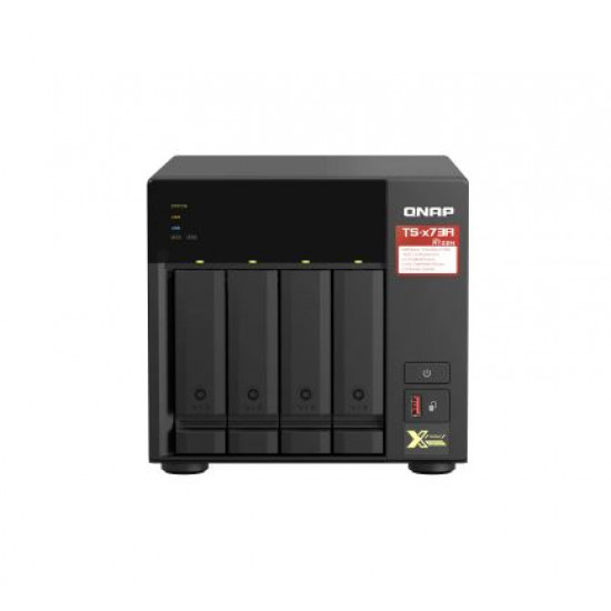 4-Bay QNAP NAS, AMD Ryzen V1000 Series, V1500B 4C/8T 2.2GHz, 8GB DDR4 RAM (2 x SODIMM Slots, max. 64GB, Optional ECC RAM Support), 4x SATA 6Gb/s Bays, 2x M.2 NVMe PCIe Gen3 SSD Slots, 2 x 2.5GbE LAN, Optional 10GbE, 2x PCIe 3.0 x 4 Slots, USB 3.2 Gen2 Type-A & USB 3.2 Gen1 Type-C ports 4-Bay QNAP NAS, AMD Ryzen V1000 Series, V1500B 4C/8T 2.2GHz, 8GB DDR4 RAM (2 x SODIMM Slots, max. 64GB, Optional ECC RAM Support), 4x SATA 6Gb/s Bays, 2x M.2 NVMe PCIe Gen3 SSD Slots, 2 x 2.5GbE LAN, Optional 10GbE, 2x PCIe 3.0 x 4 Slots, USB 3.2 Gen2 Type-A & USB 3.2 Gen1 Type-C ports