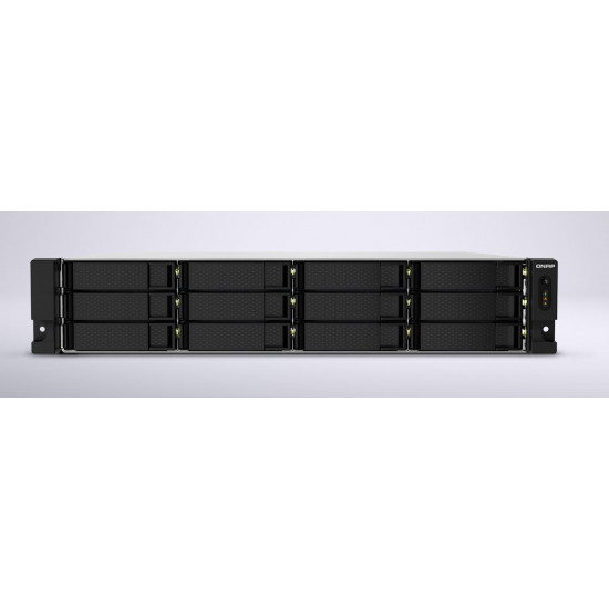 QNAP 12-Bay NAS Rackmount Solution, AL324 quad-core (1.7 GHz), NAS Rackmount, 250W Redundant PSU Included, 4GB DDR4 UDIMM RAM (Upgradeable to 16GB), 12Bay SATA Interface, 2x 10GbE SFP+, 2x 2.5GbE, 1x PCIe Gen2 x2 Slot QNAP 12-Bay NAS Rackmount Solution, AL324 quad-core (1.7 GHz), NAS Rackmount, 250W Redundant PSU Included, 4GB DDR4 UDIMM RAM (Upgradeable to 16GB), 12Bay SATA Interface, 2x 10GbE SFP+, 2x 2.5GbE, 1x PCIe Gen2 x2 Slot