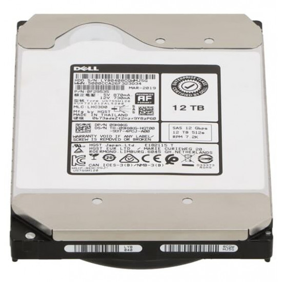 12TB Dell Enterprise (09HXK6), SAS-2 (12Gbps), LFF 3.5'', 7.2K, 512e HGST (HUH721212AL5200), Hard Disk Drive 12TB Dell Enterprise (09HXK6), SAS-2 (12Gbps), LFF 3.5'', 7.2K, 512e HGST (HUH721212AL5200), Hard Disk Drive
