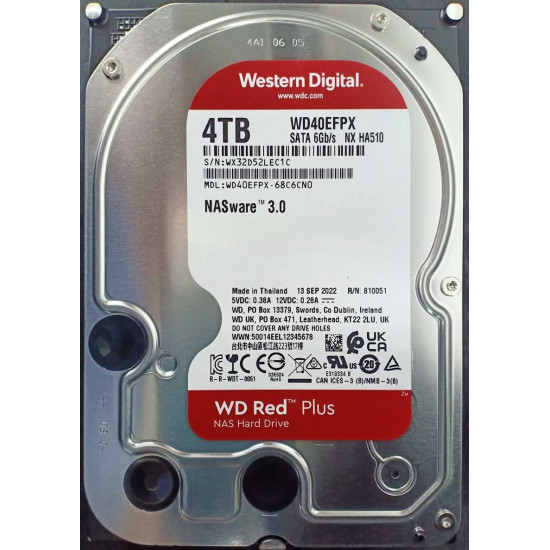 4TB WD Red Plus NAS Edition, SATA-6Gbs, CMR, 256MB Cache, 3.5 Internal HDD 4TB WD Red Plus NAS Edition, SATA-6Gbs, CMR, 256MB Cache, 3.5 Internal HDD