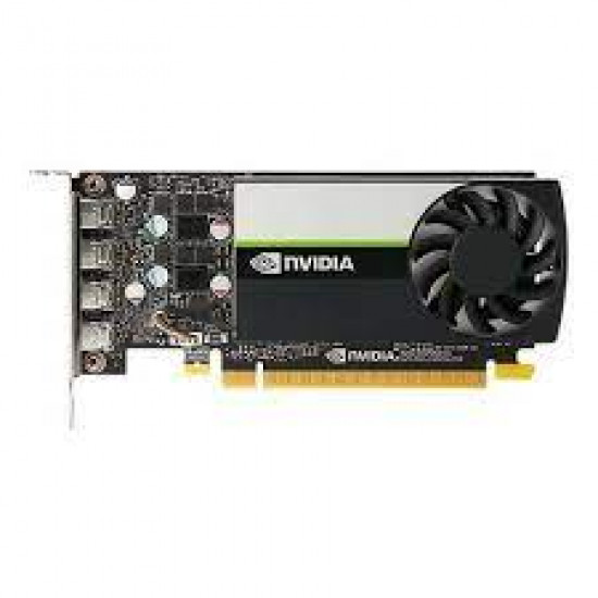 NVIDIA Quadro T1000 (4GB GDDR-6), 4x mDP1.4 Ports, PCI Express 3.0 x16 Low-Profile (w/ LP Bracket), Workstation Graphics Card / GPU (4x Mini Display Ports) NVIDIA Quadro T1000 (4GB GDDR-6), 4x mDP1.4 Ports, PCI Express 3.0 x16 Low-Profile (w/ LP Bracket), Workstation Graphics Card / GPU (4x Mini Display Ports)