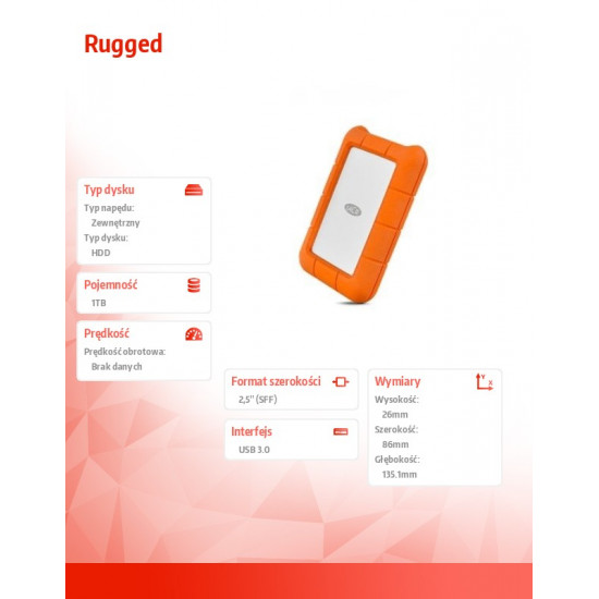 Rugged 1TB USB 3.1 2,5'' STFR1000800 Rugged 1TB USB 3.1 2,5'' STFR1000800