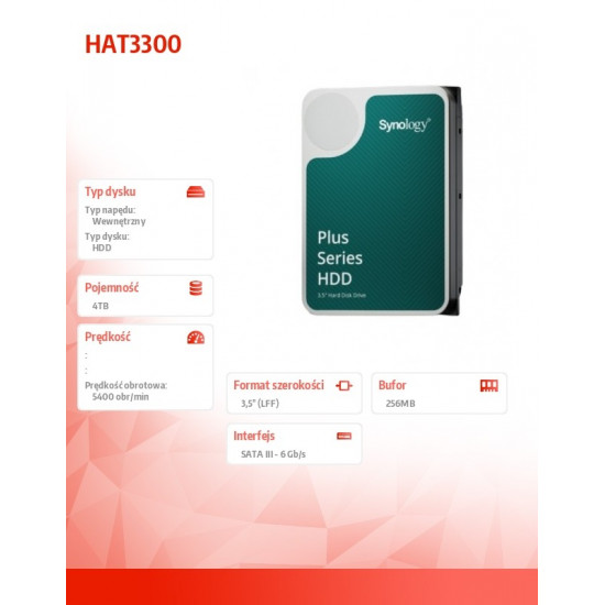 Drive HAT3300-4T 4TB 3,5 SATA 6 Gb/s 5400rpm 3Y Drive HAT3300-4T 4TB 3,5 SATA 6 Gb/s 5400rpm 3Y
