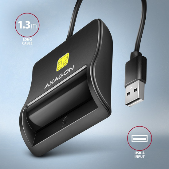 AXAGON CRE-SM3N reader Smart card USB 1.3m cab AXAGON CRE-SM3N reader Smart card USB 1.3m cab