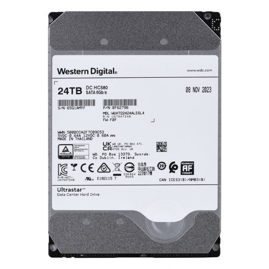 Western Digital Ultrastar DC HC580 3.5 24 TB Serial ATA Western Digital Ultrastar DC HC580 3.5 24 TB Serial ATA