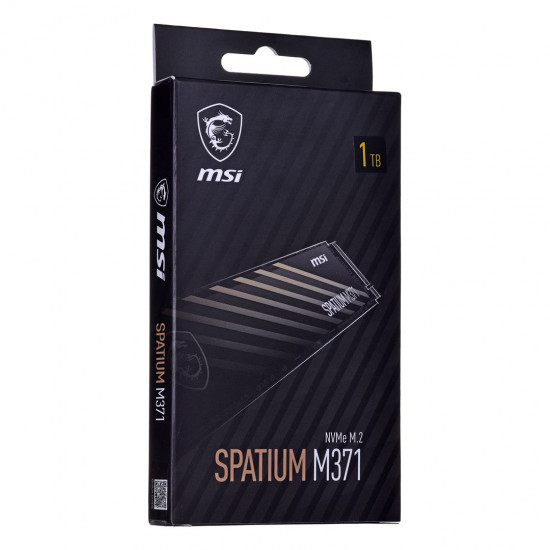MSI SPATIUM M371 NVME M.2 1TB internal solid state drive 1000 GB PCI Express 3.0 MSI SPATIUM M371 NVME M.2 1TB internal solid state drive 1000 GB PCI Express 3.0