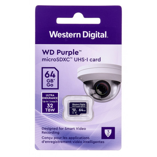 Western Digital WD Purple SC QD101 memory card 64 GB MicroSDXC Class 10 Western Digital WD Purple SC QD101 memory card 64 GB MicroSDXC Class 10